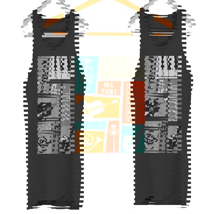 ジャズ音楽-レトロヴィンテージピアノジャズ タンクトップ