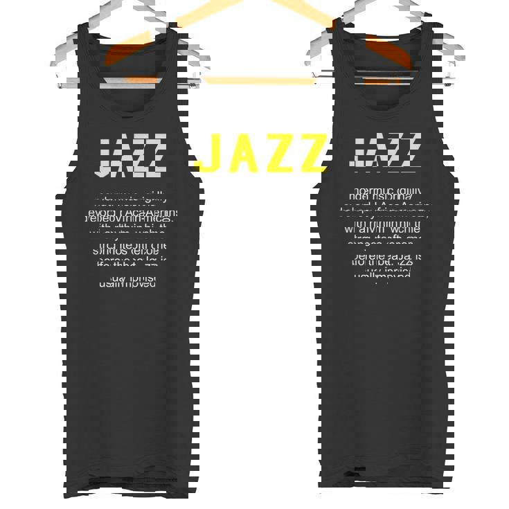 ジャズ音楽辞書の定義面白いジャズミュージシャンヴィンテージ Jazz タンクトップ