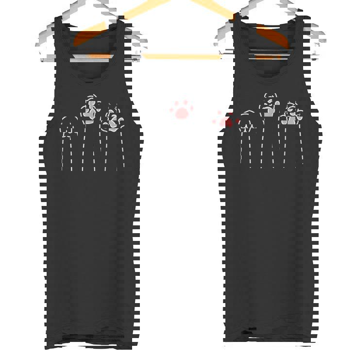 ジャンケン ハンド ゲーム かわいい足 面白い猫 タンクトップ