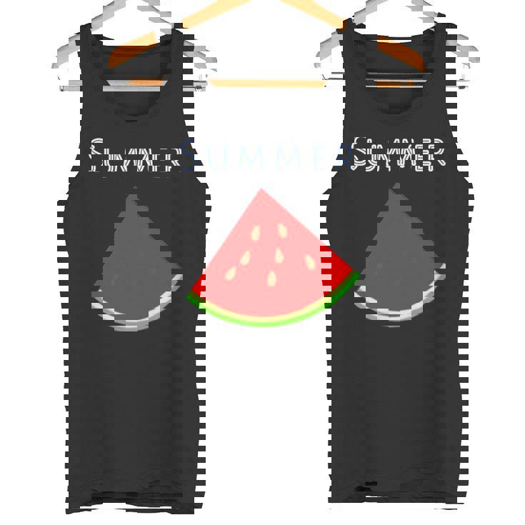 スイカ 1ピース・夏【 サマータイム 】リゾート・夏 大好き／面白 イラスト タンクトップ