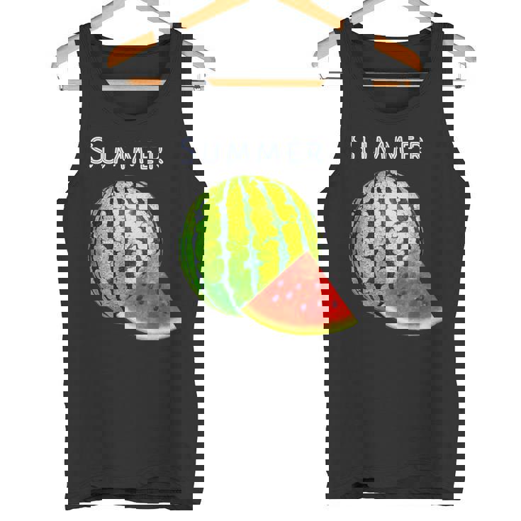 スイカ・夏【 サマータイム 】リゾート・夏 大好き／面白 イラスト タンクトップ