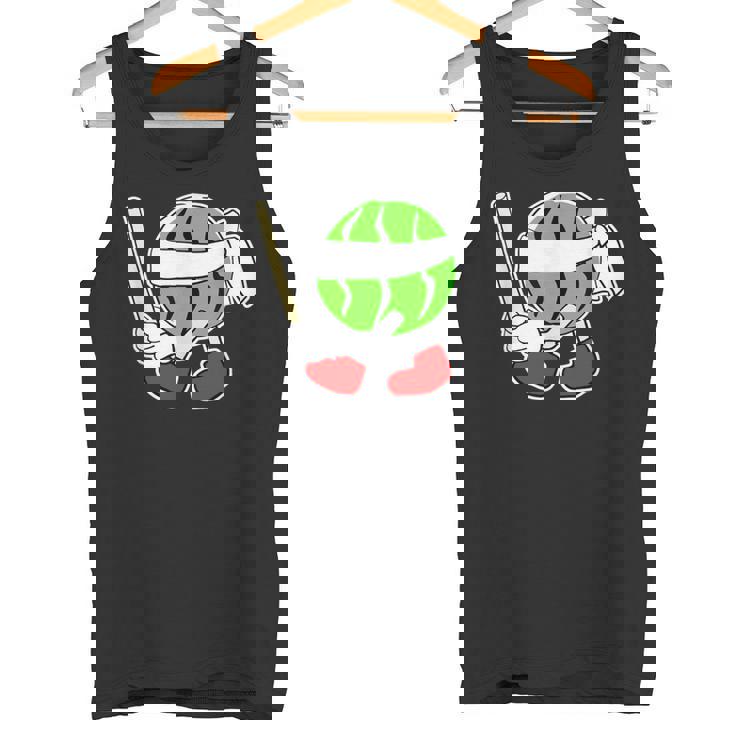 スイカ割り・夏 西瓜わり（すいかくん）【サマータイム】リゾート・夏 大好き／面白 イラスト タンクトップ