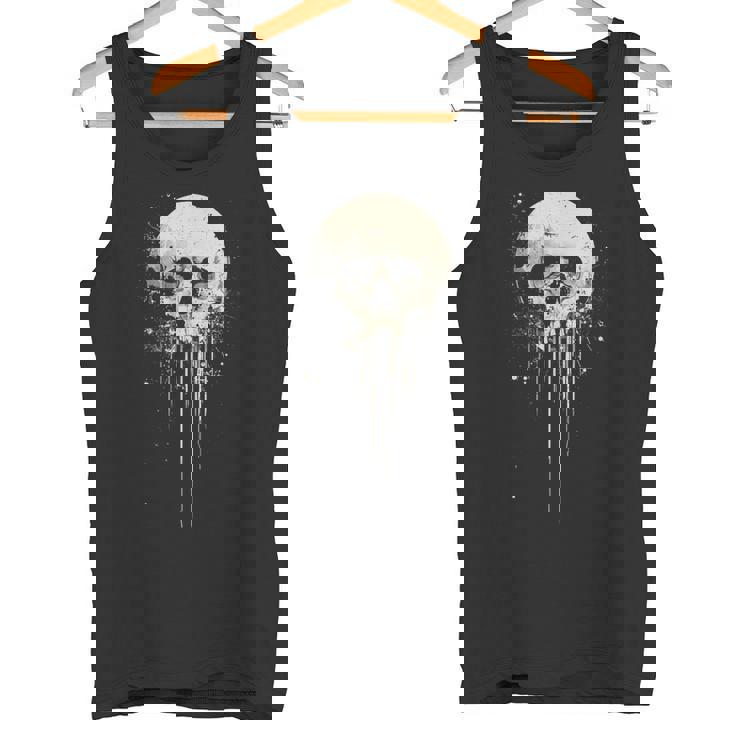 スカルアート グラフィックデザイン アンティーク調スタイル ハロウィンコスチューム タンクトップ