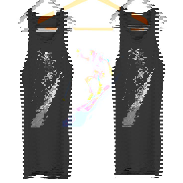 スキー スケルトン スキーヤー ダウンヒル 雪 冬 スキー タンクトップ