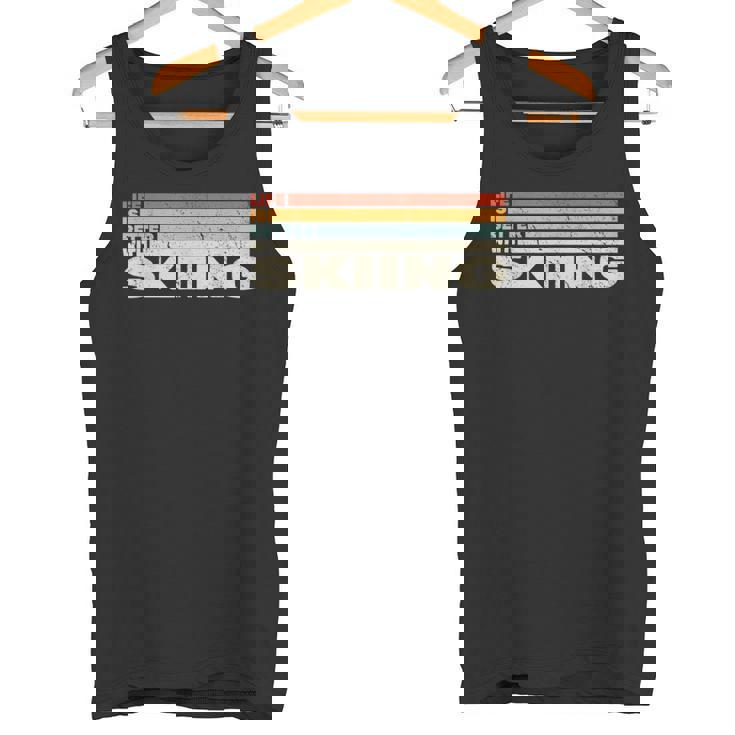 スキースノースキーヤーとレトロなスノウスキーで人生はより良い。 タンクトップ