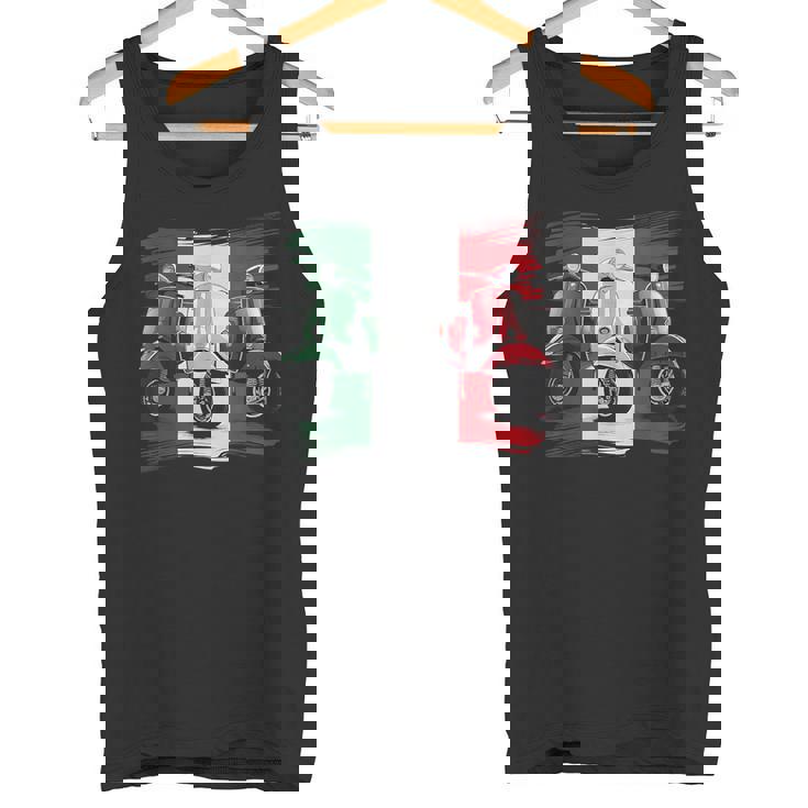 スクーター バイク バイク スクート イタリア国旗 原付スクーター タンクトップ