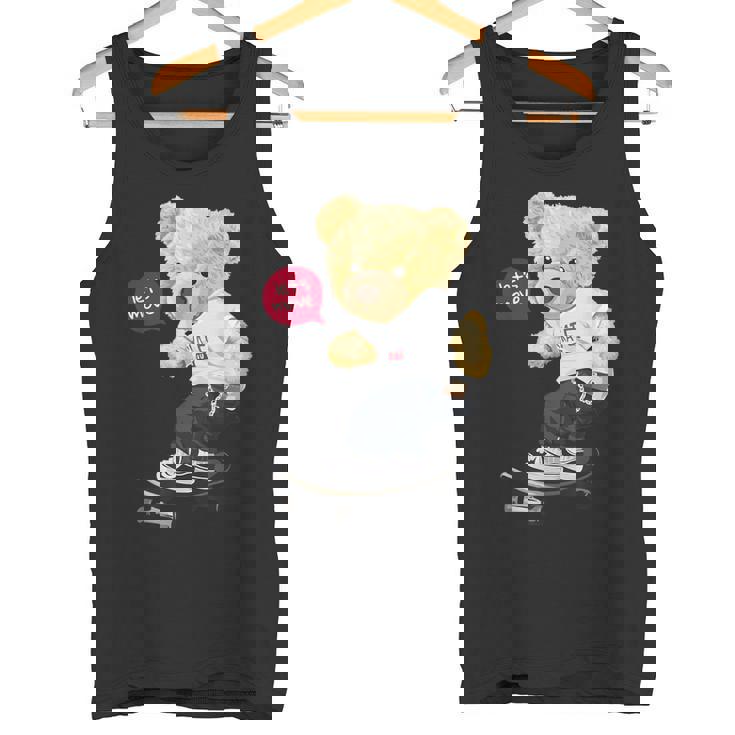 スケートボーダー クマ タンクトップ