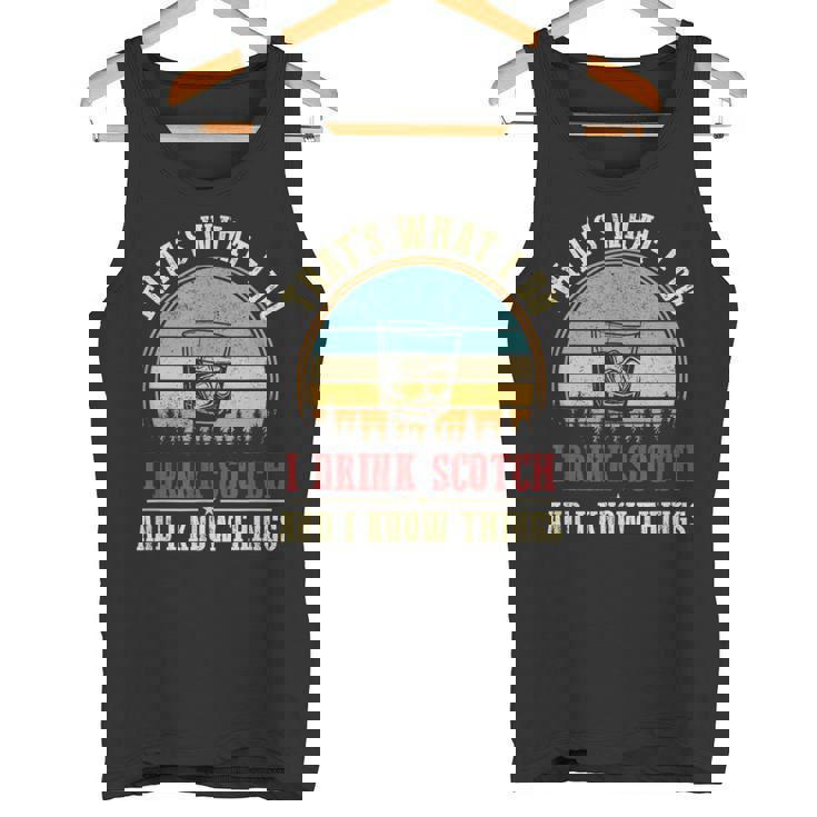 スコッチを飲みます＆アイ・ノウ・シングスファニー・スコッチ・ラヴァー・ウイスキー タンクトップ