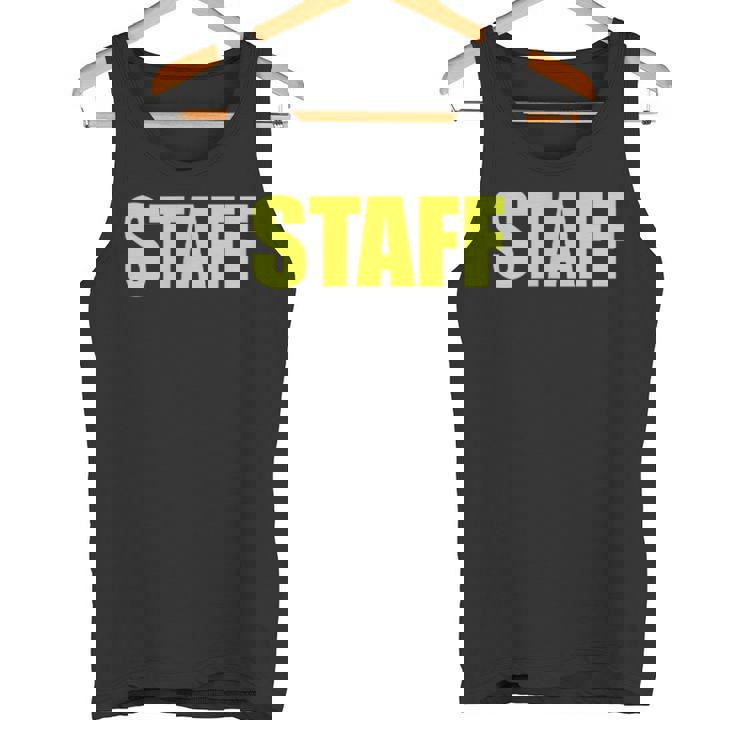 スタッフ社員 イベントスタッフ表裏 黄文字 タンクトップ