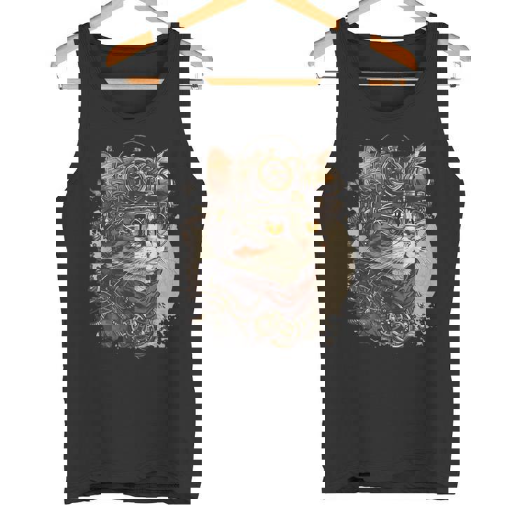 スチームパンク 猫 キティ 子猫 スチームパンク タンクトップ