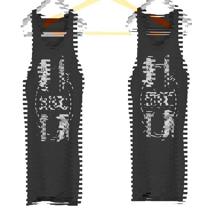 ストイックな美徳 – 知恵の勇気 正義 自己習得のシンボル タンクトップ