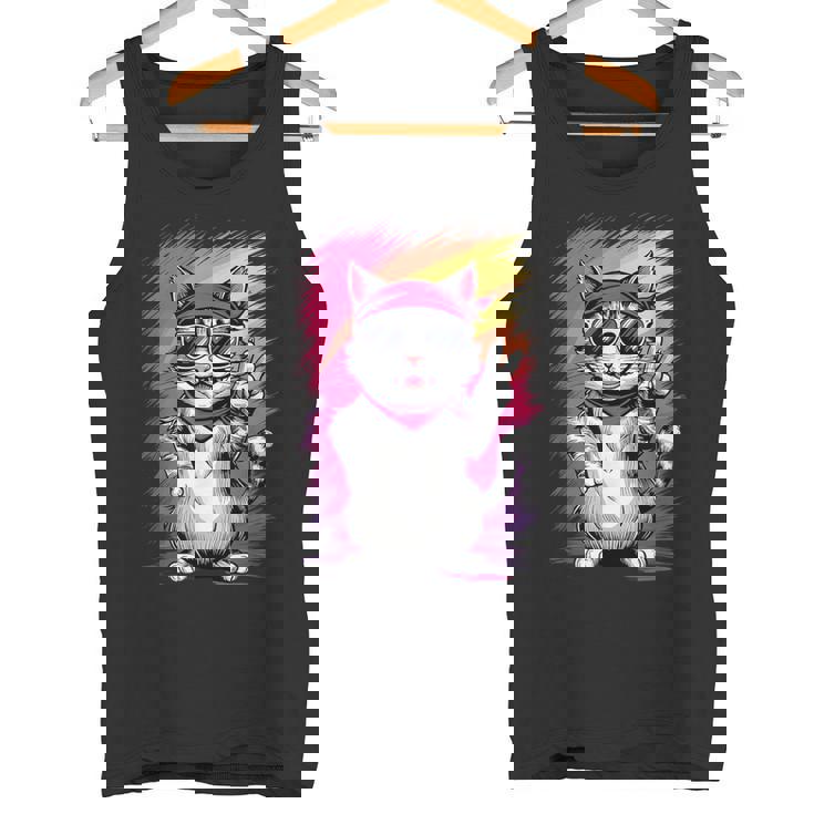 ストリートスタイル 猫 グラフィティ アート ストリートアート タンクトップ