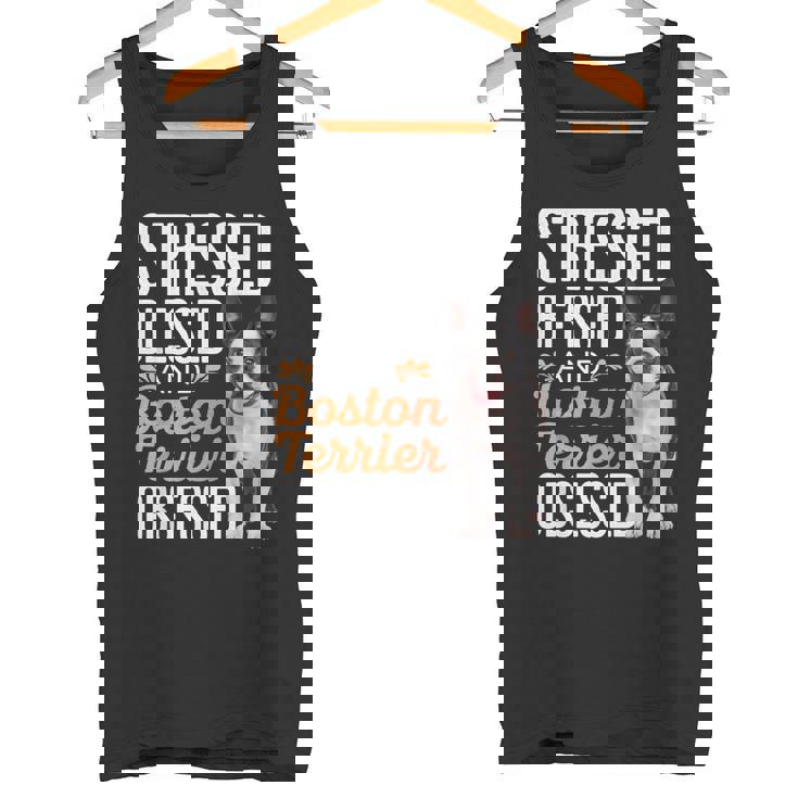 ストレスド・ブレスド・オブセスド・ボストン・テリア タンクトップ