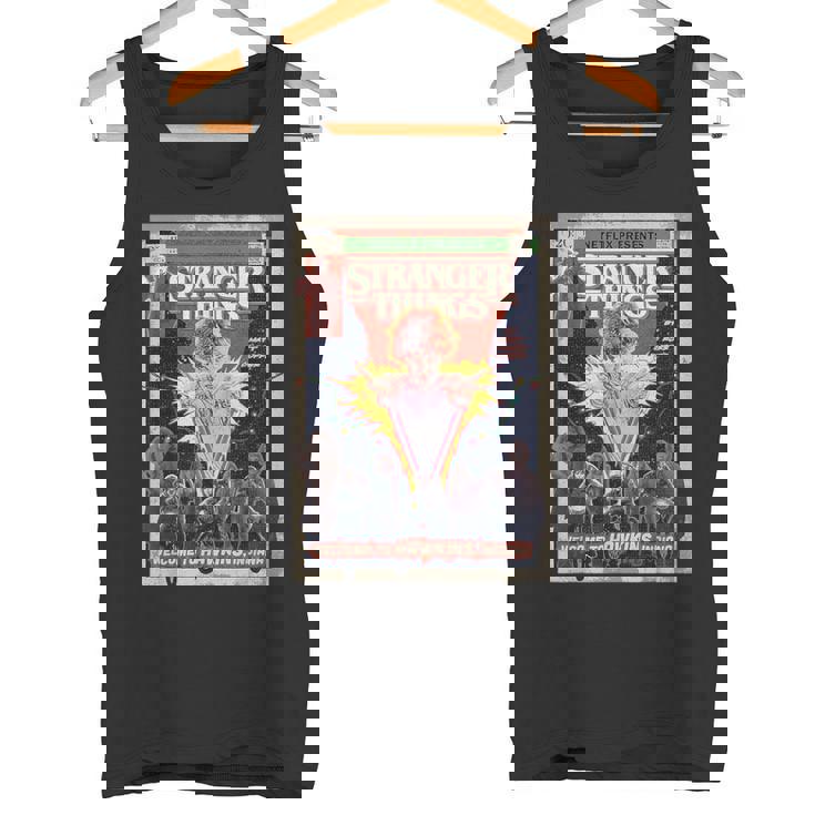 ストレンジャー・シングス リミックス 80年代レトロコミックアート ホーキンズへようこそ タンクトップ