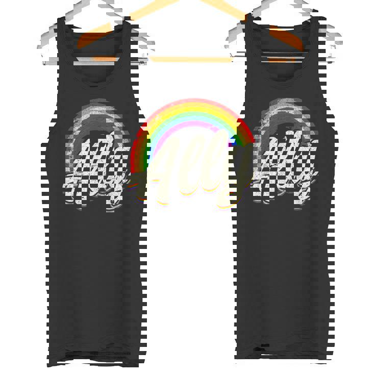 ストレートの味方、レインボーカラー、Lgbtプライド タンクトップ