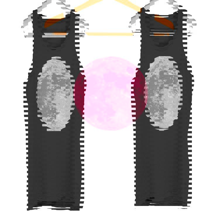 ストロベリームーンデザイン 満月 かわいいピンクムーン タンクトップ