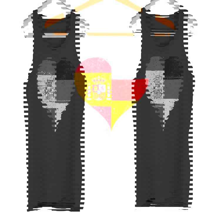 スペインとドイツのハーフaのかっこいい国旗 スペイン ドイツの国旗 Pain German Flag タンクトップ
