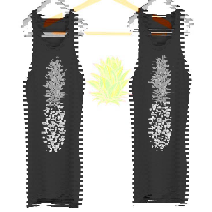スポーツシャツ 面白いパイナップルデザイン ヴィンテージ バドミントン タンクトップ