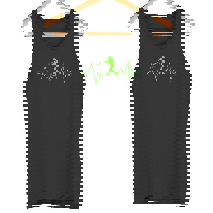 スポーツファンのための野球ハートビートクールなデザイン タンクトップ