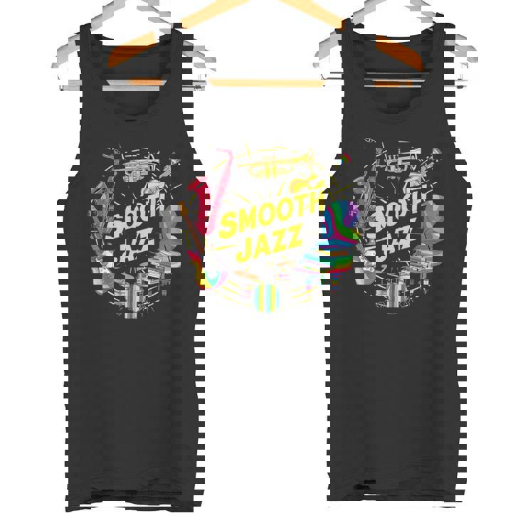 スムースジャズ カラフル 楽器 アート タンクトップ
