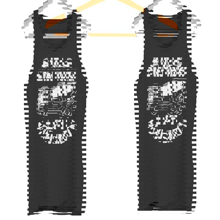 スムーズに敷設する 面白いコンクリート作業員 タンクトップ