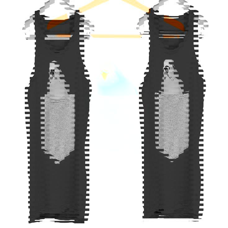 セキセイインコ ポケットから覗く 可愛いデザイン タンクトップ