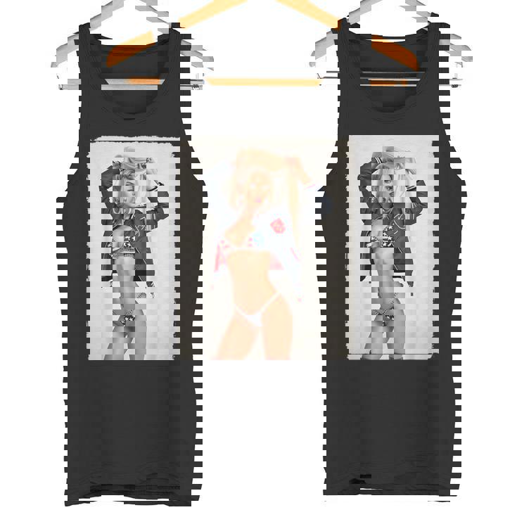 セクシーガールグラフィックtシャツ ブロンドボンシェルビキニピンナップガール タンクトップ