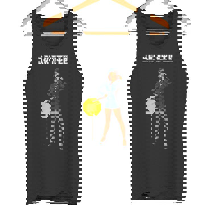 セクシー警察官、バックザブルーピンナップガール タンクトップ