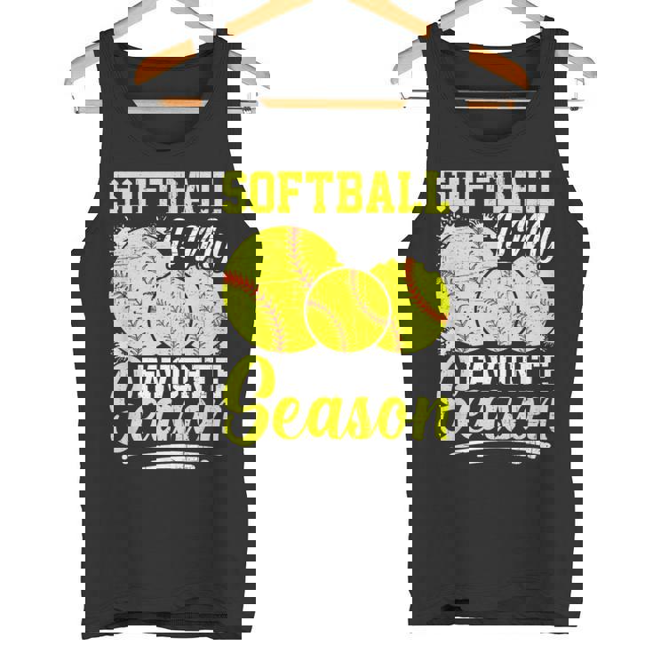 ソフトボールは私の好きな季節の楽しいデザイン。 タンクトップ