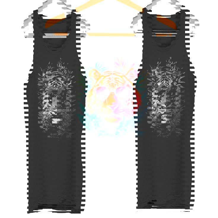 タイガーフェイス 動物好きモチーフ サングラス イラスト 虎 タンクトップ