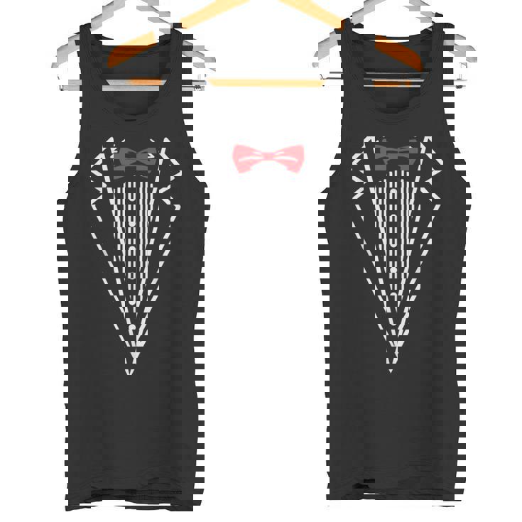 メンズ タキシード 赤い蝶ネクタイ付き ブラックスーツ 面白い メンズ レディース キッズ タンクトップ