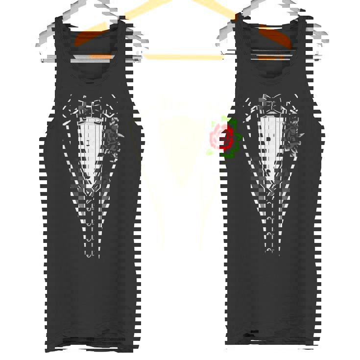 タキシード蝶ネクタイ、面白い紳士用タキシード。 タンクトップ