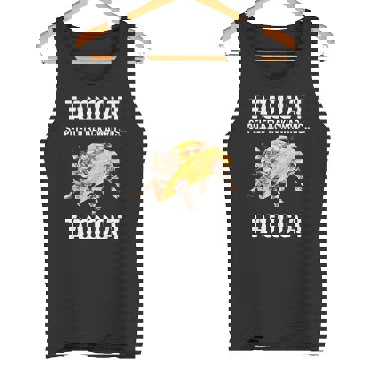 タコキャットは後ろ向きに綴られたタコキャット 愛猫とタコス タンクトップ