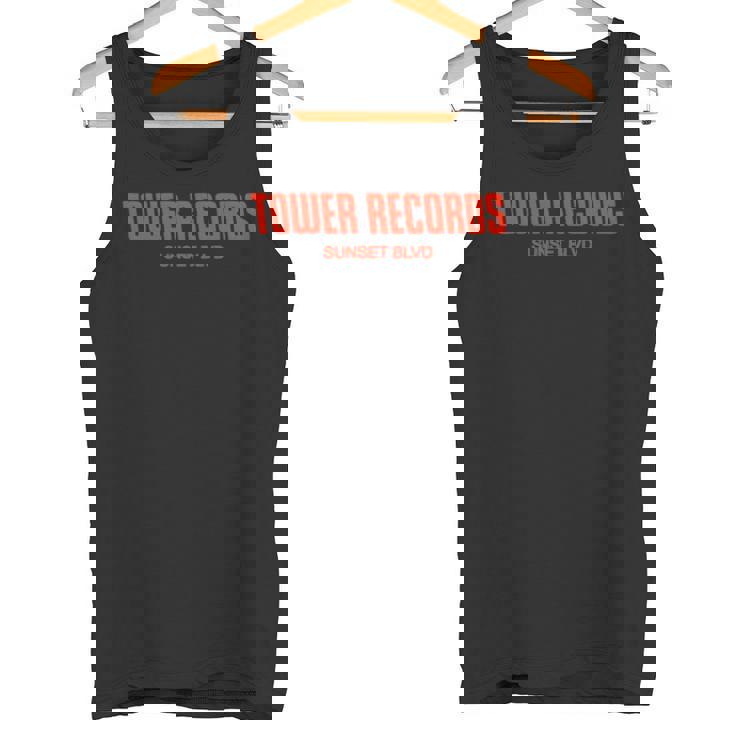 タワーレコード レトロ サンセット ブルバード ビンテージ音楽 ハリウッド 長袖tシャツ タンクトップ