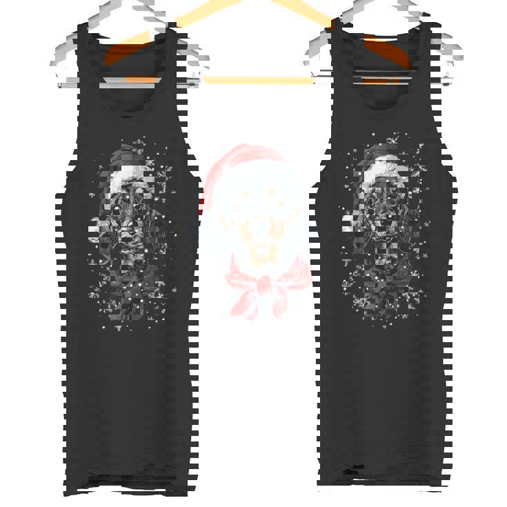 ダックスフント ウィーナー 犬 サンタ 帽子 面白い かわいい クリスマス タンクトップ