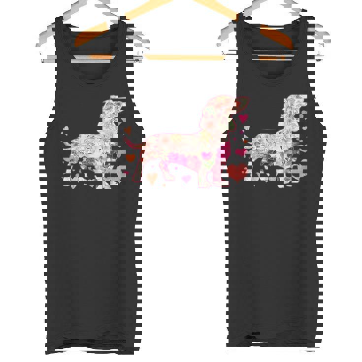 ダックスフントの解体新書 ミニチュアダックス 犬の飼い主 ダックス飼い おもしろ 愛犬家 犬 ダックスフント タンクトップ