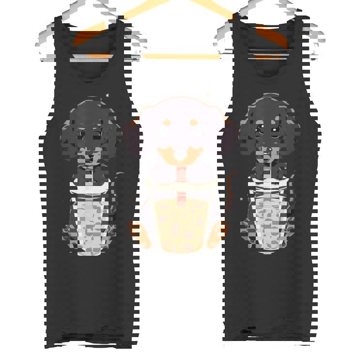 ダックスフンド ボバティー バブルティー アニメ カワイイ 犬 タンクトップ