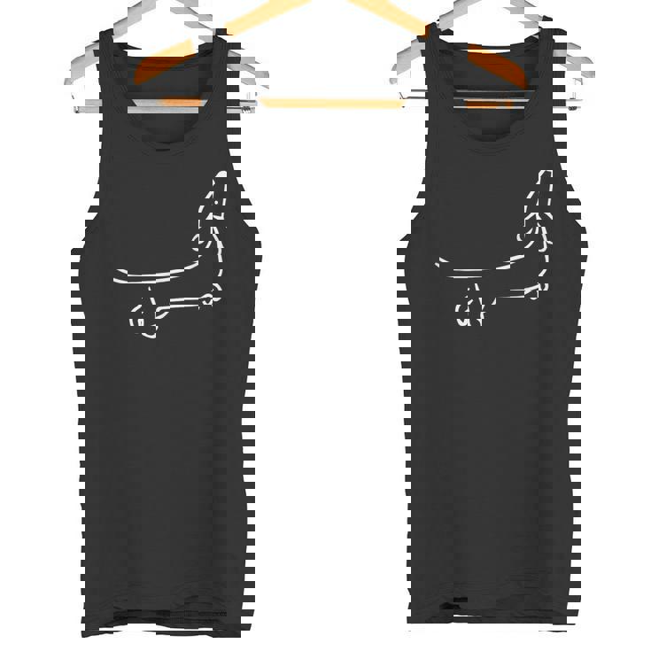 ダックスフンド 犬のモチーフの動物の顔 アートモチーフの犬 タンクトップ