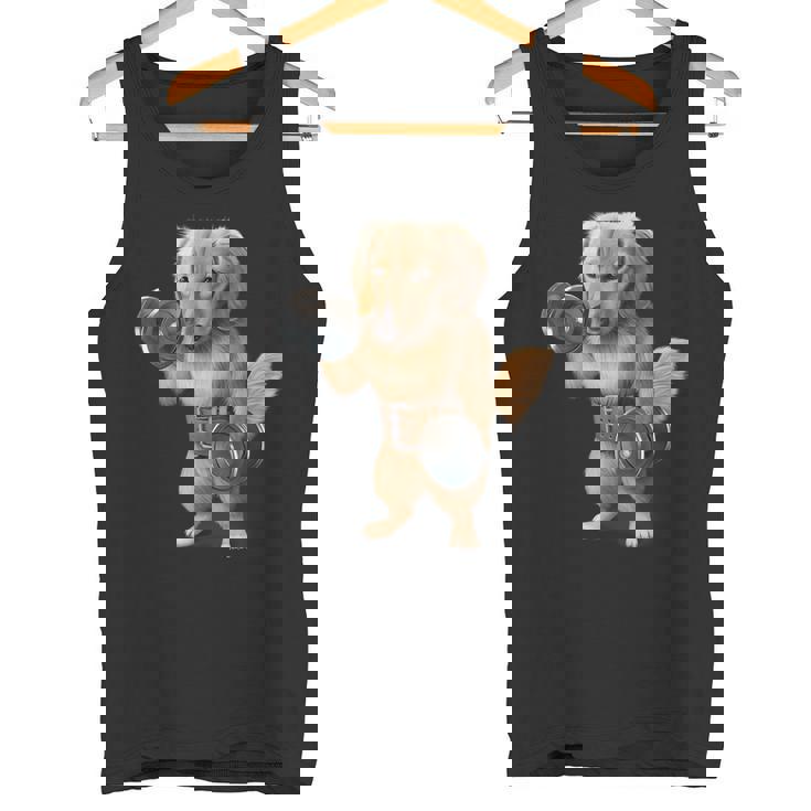 ダックスフンド 犬の筋肉トレーニング ダンベル付き フィットネスジム タンクトップ