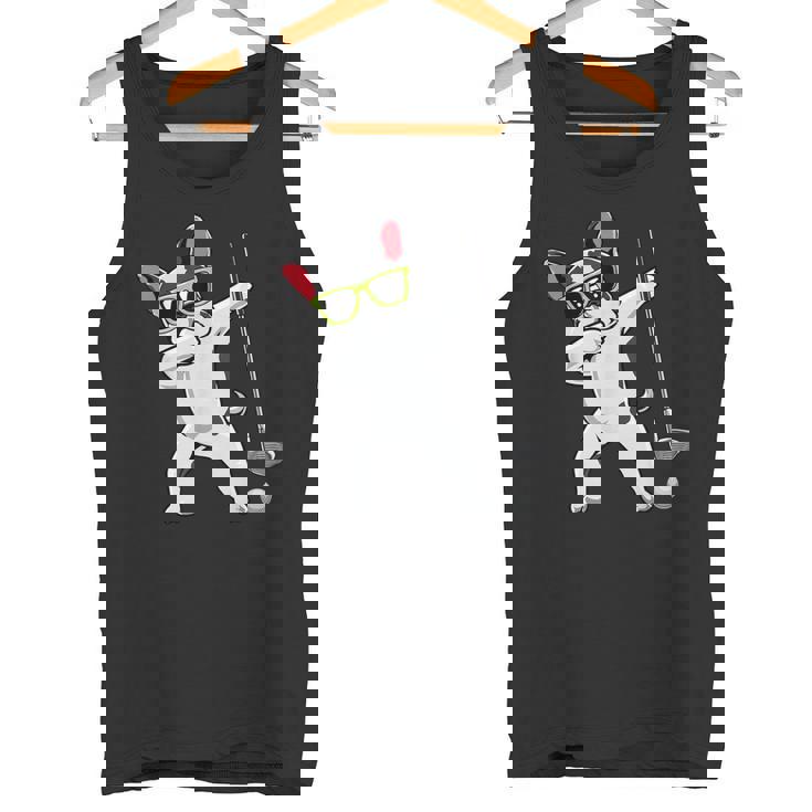 ダビングフレンチブルドッグゴルフフレンチドッグダブゴルファーギフト タンクトップ