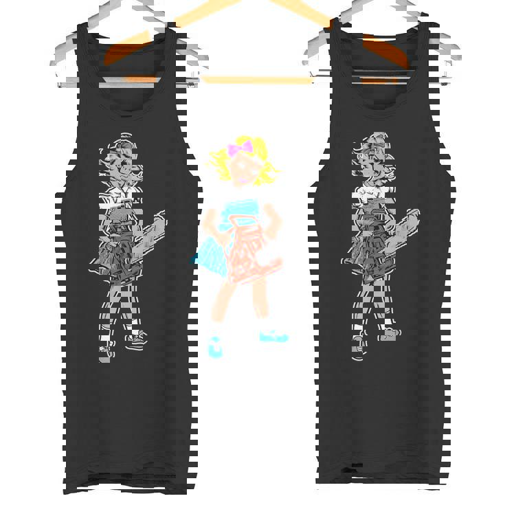 チェーンソー ガール ゴス パンク エモ レトロ ヴィンテージ ホラー 映画ファン タンクトップ