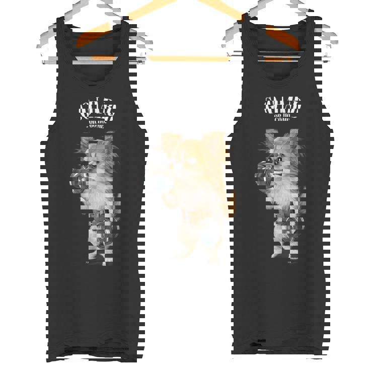 チワワ 犬の筋肉トレーニング ダンベル付き フィットネスジム タンクトップ