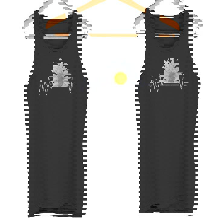 デイジー、ハートビート、花、花、花、ヒナギク タンクトップ