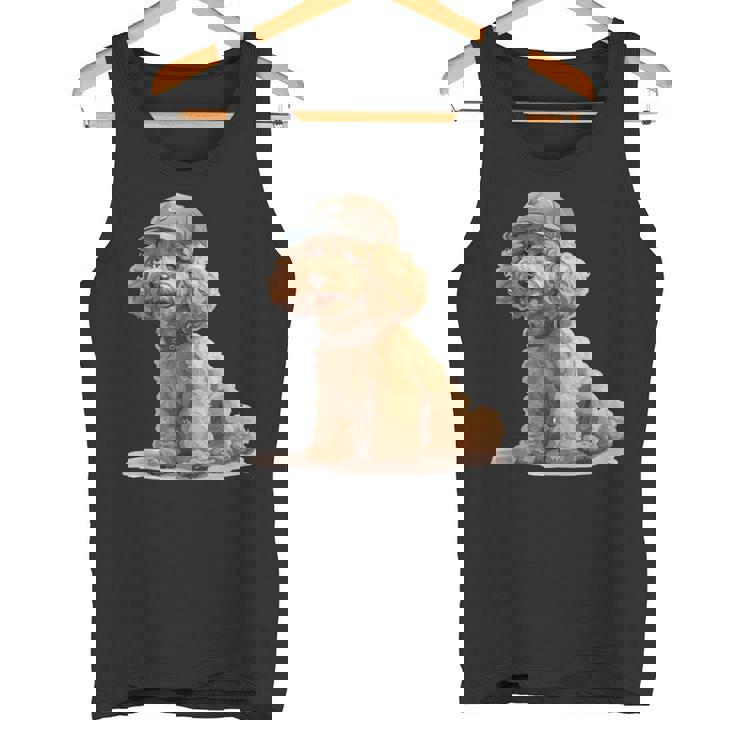 トイプードル 水彩 犬 野球帽 タンクトップ