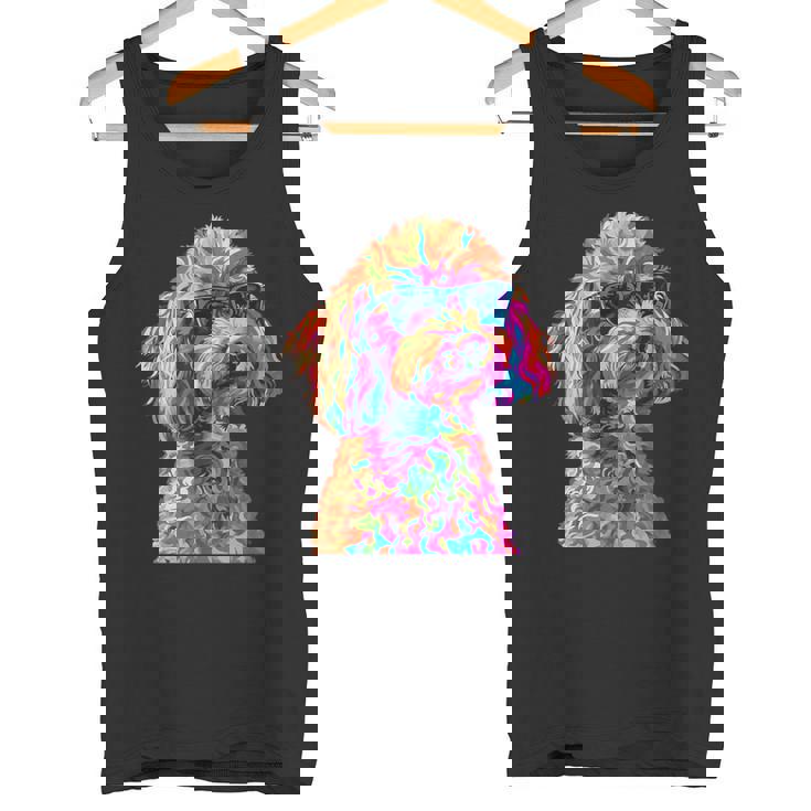 トイプードル愛好家デザイン ポップアート 面白いトイプードル 犬 タンクトップ