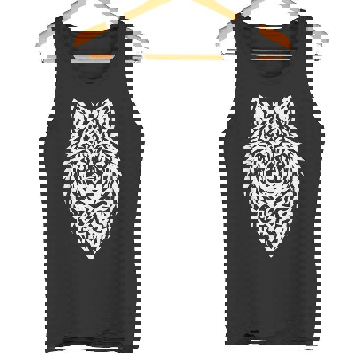 トライバルウルフ 北欧モチーフ ゲール柄 ライトウルフ タンクトップ