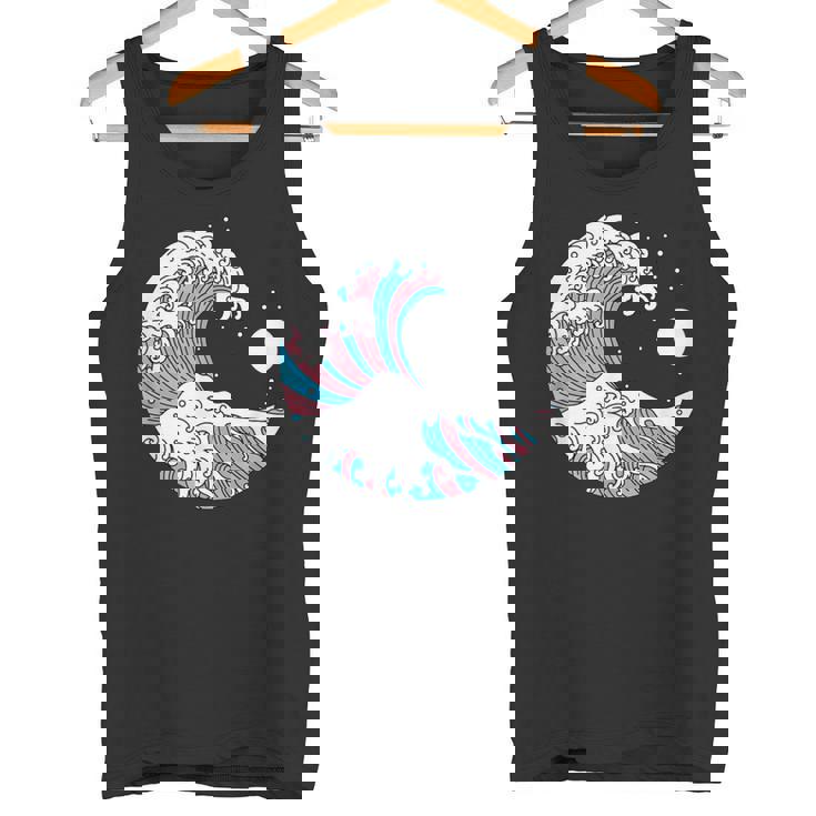 トランスジェンダー プライド Lgbtq トランスフラッグ 日本のウェーブアート Lgbt タンクトップ