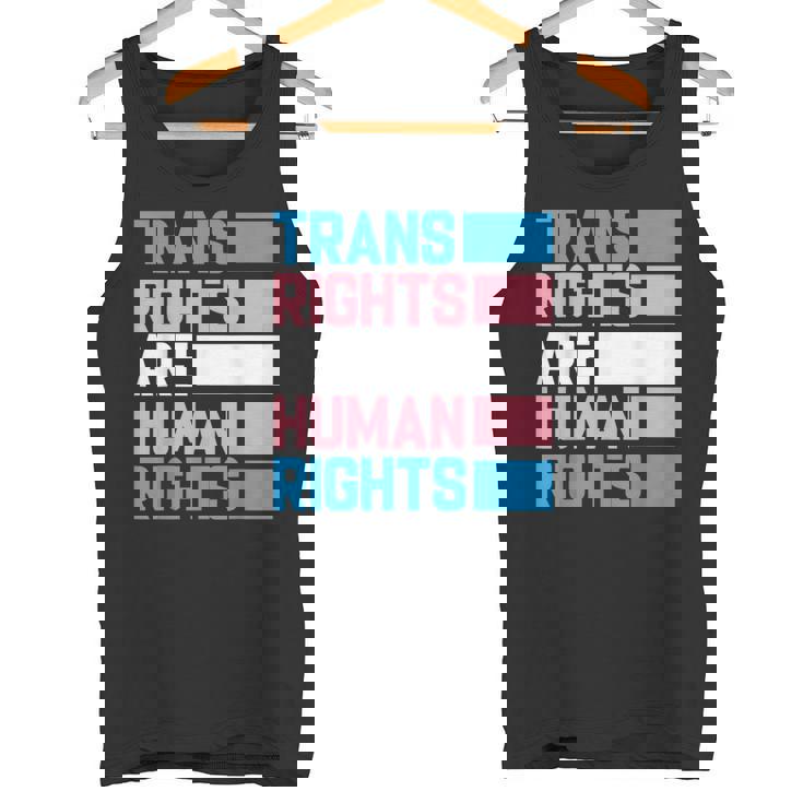 トランスライツは人権トランスジェンダープライドフラッグ タンクトップ