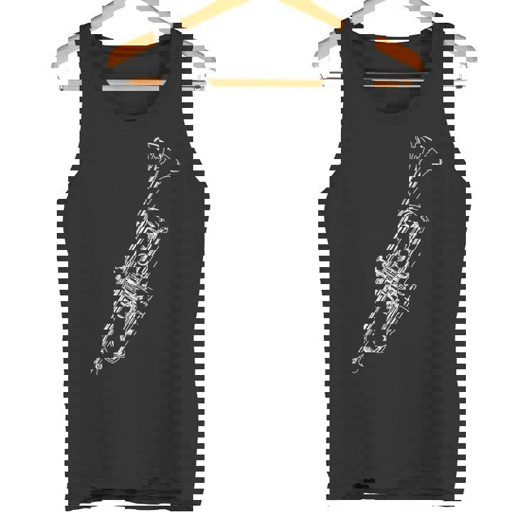 トランペット奏者のためのレトロなトランペットスケッチ タンクトップ