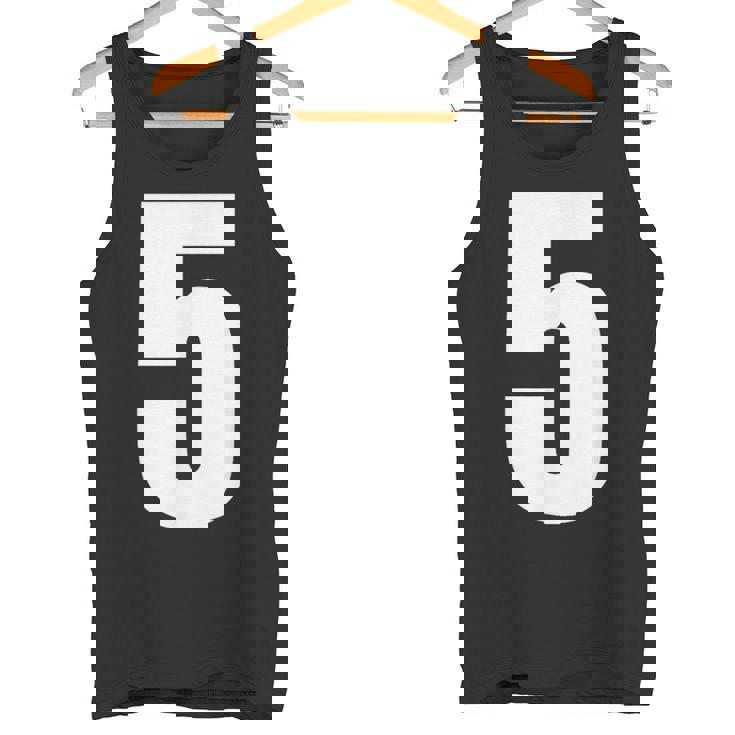 ナンバーファイブ 数字 5 プレーン 白 数字 タンクトップ